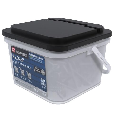 براغي سطح مركب خارجي من Grip-Rite DeckForce لمشاريع PVC والسطح المركب - براغي مطلية بالنانو - طرف منشار T-17 - رمادي - #9 × 2-1/2 بوصة - دلو 10 رطل - GRDFCS212HAG10BK in Kuwait