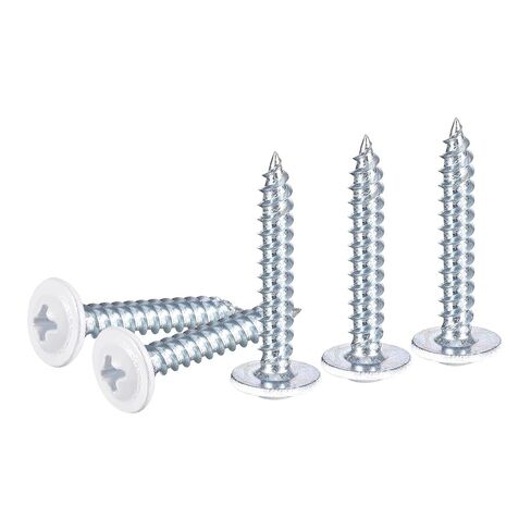 uxcell 50Pcs #8x1 Phillips Head Self Tapping Screws, Carbon Steel Flat Head High Strength Quick Tapping Screws Wood Screw for Wood, Metal, Plastic, White in Kuwait