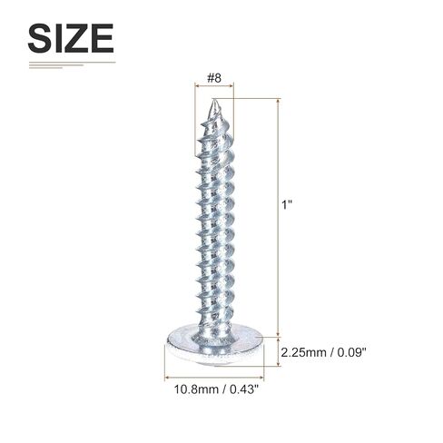 uxcell 50Pcs #8x1 Phillips Head Self Tapping Screws, Carbon Steel Flat Head High Strength Quick Tapping Screws Wood Screw for Wood, Metal, Plastic, White in Kuwait