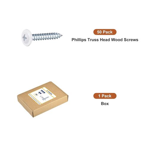 uxcell 50Pcs #8x1 Phillips Head Self Tapping Screws, Carbon Steel Flat Head High Strength Quick Tapping Screws Wood Screw for Wood, Metal, Plastic, White in Kuwait