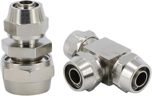 20PCS Quick-twist joint of pneumatic air hose butt joint right-angle 90-degree elbow T-shaped three-way lock nut(16,PV) in Kuwait