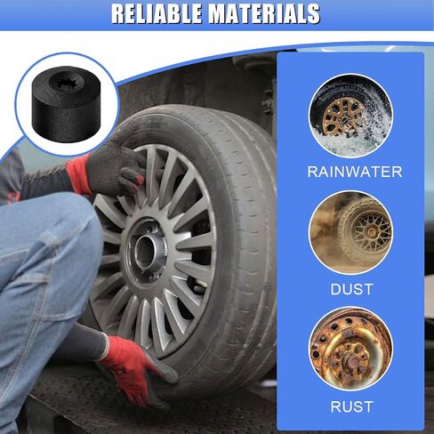 20pcs 7mm Car Wheel Lug Nut Cover ، Car Tyre Bolt Caps مع أداة الإزالة ، استبدالها لـ 1K0 601 173 ، أغطية الترباس Universal Wheel Center (أسود) in Kuwait