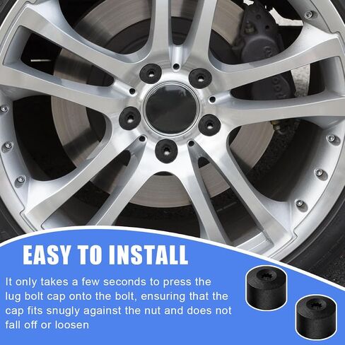 20pcs 7mm Car Wheel Lug Nut Cover ، Car Tyre Bolt Caps مع أداة الإزالة ، استبدالها لـ 1K0 601 173 ، أغطية الترباس Universal Wheel Center (أسود) in Kuwait
