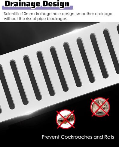 Outdoor Metal Drain Cover Grates for Concrete Driveways - Heavy-Duty Trench Ditch Covers for Efficient Water Drainage & Protection Against Clogs,60cm x 10cm x 2cm in Kuwait