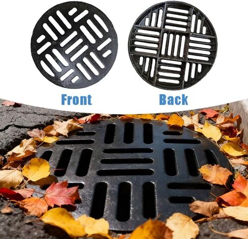 Heavy-Duty Cast Iron Drain Grate 8"-27" | Durable Sewer Cover for Driveway & Concrete | Efficient Water Drainage Solution | 40x3cm (15.7x1.2in),40x3cm-15.7x1.2in in Kuwait