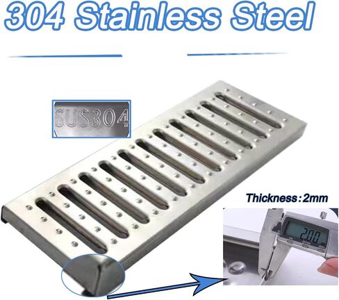 304 Stainless Steel Drain Grate - Heavy Duty Anti-Slip Manhole Cover for Driveway, Yard, Sidewalk, Park & Garden, 35x58x2.5cm (14x23x0.98in),35x58x2.5cm/14x23x0.98in in Kuwait