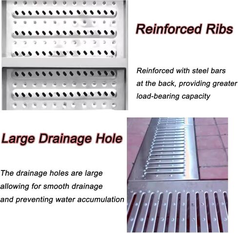 304 Stainless Steel Drain Grate - Heavy Duty Anti-Slip Manhole Cover for Driveway, Yard, Sidewalk, Park & Garden, 35x58x2.5cm (14x23x0.98in),35x58x2.5cm/14x23x0.98in in Kuwait