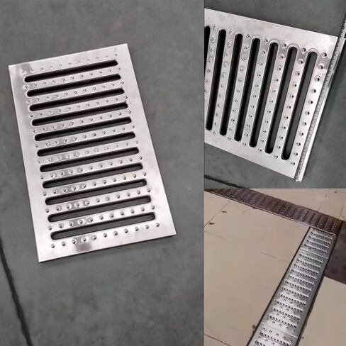 304 Stainless Steel Drain Grate - Heavy Duty Anti-Slip Manhole Cover for Driveway, Yard, Sidewalk, Park & Garden, 35x58x2.5cm (14x23x0.98in),35x58x2.5cm/14x23x0.98in in Kuwait