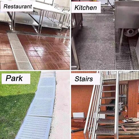 304 Stainless Steel Drain Grate - Heavy Duty Anti-Slip Manhole Cover for Driveway, Yard, Sidewalk, Park & Garden, 35x58x2.5cm (14x23x0.98in),35x58x2.5cm/14x23x0.98in in Kuwait