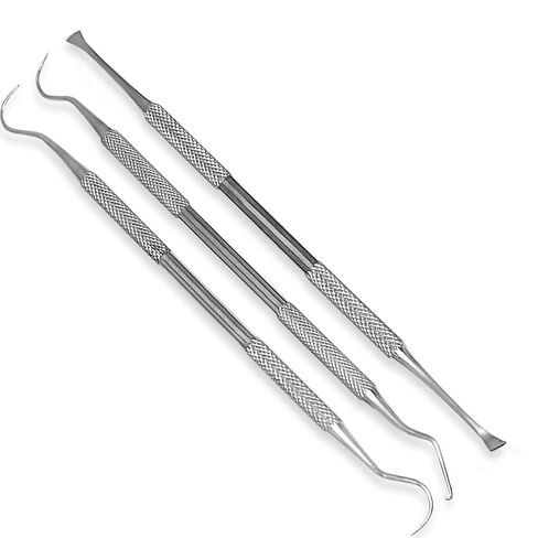 4 Pcs Dental Scraper for Tartar and Plaque, Tooth Scraper, Dental Mirror & Scaler Set - Complete Stainless Steel Dental Tools Kit for Teeth Cleaning - 1 Pack in Kuwait