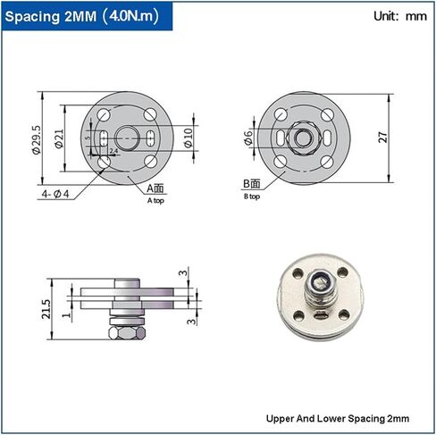 360 Degree Rotary The Plane Axis Stops The Camera Arbitrarily to Adjust The Disc Damping Hinge 1Pcs(2MM-4.0N.m) in Kuwait