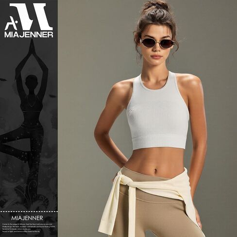 Women's Yoga High Neck Ribbed Tank Top Workout Sleeveless Top for Activewear & Everyday Casual in Kuwait
