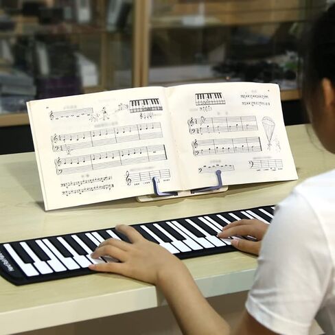 Alnicov Sheet Music Stand,Foldable and Adjustable Book Holder,for Music Score Tablature Cookbook Reading(Blue) in Kuwait