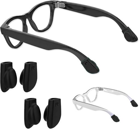 زوجان من مقابض الأذن المضادة للانزلاق لنظارات Ray-Ban Meta الذكية Gen1/2 | يناسب Rayban Meta Wayfarer Skyler Headliner Display Blayzer Scriber. يقلل من الانزلاق أثناء المشي والتدريبات والارتداء اليومي in Kuwait