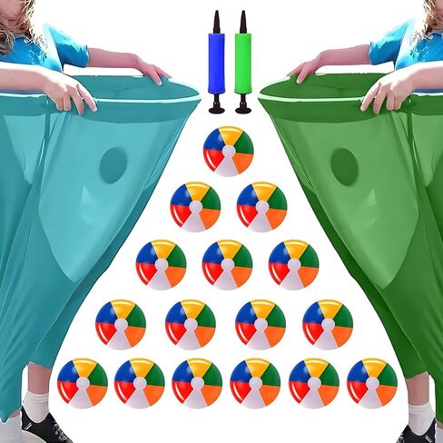 قطعتان من لعبة Granny Pants Yard، لعبة Granny Pants في الهواء الطلق مع 16 كرة نطاطة بستة ألوان و2 مضخة هواء، مجموعات ألعاب ميدانية لحفلات لم شمل العائلة للأطفال والكبار وحفلات الحديقة واليوم الميداني in Kuwait