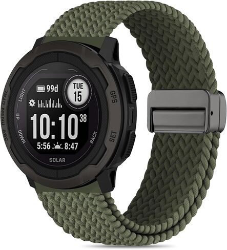 حزام منسوج من النايلون المرن متوافق مع Garmin Instinct 3 45 مم/Instinct/2 Solar، حزام ناعم مسامي 22 مم متوافق مع Garmin Instinct التكتيكية/Tide/Esports/Solar in Kuwait