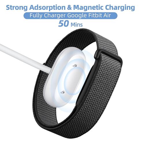 كابل شحن TOAOB متوافق مع Fit-bit Air: سلك شاحن مغناطيسي سريع USB-C - شاحن بديل محمول للياقة البدنية/السفر/المنزل/المكتب - بدون محول - 3.3 قدم (1 متر) in Kuwait