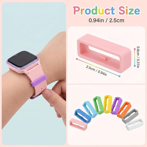 16 قطعة من أقفال الشريط السحري، مشابك حامل من السيليكون لسوار MagicBand، حلقات أمان عالمية للساعة الذكية مقاس 24 مم، متعددة الألوان in Kuwait
