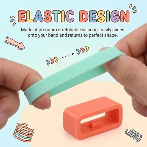 16 قطعة من أقفال الشريط السحري، مشابك حامل من السيليكون لسوار MagicBand، حلقات أمان عالمية للساعة الذكية مقاس 24 مم، متعددة الألوان in Kuwait