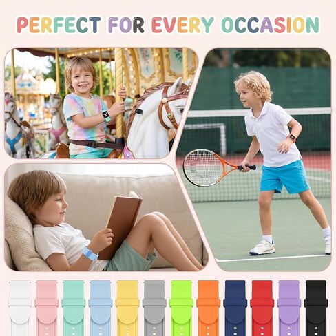 16 قطعة من أقفال الشريط السحري، مشابك حامل من السيليكون لسوار MagicBand، حلقات أمان عالمية للساعة الذكية مقاس 24 مم، متعددة الألوان in Kuwait