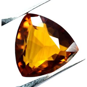 Most Expensive 9 Ct Natural Orange Trillion Shape CERTIFIED Gemstone Ring Size in Kuwait