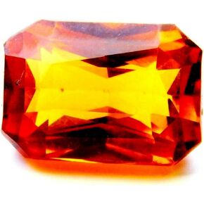 8.22 Ct Natural Ceylon Orange Sapphire CERTIFIED Gemstone Emerald Cut Ring Size in Kuwait