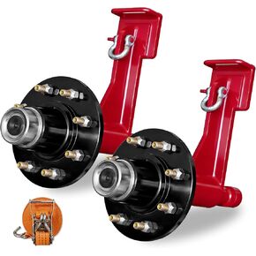 Upgrade 2-Pack 8-Lug Shipping Container Wheels Kit | Heavy Duty Bolt-On Spindle Axle, 8800LB Load Capacity, Portable Container Mover Accessories in Saudi Arabia