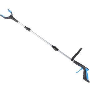Zerodeko Foldable 3-Section Garbage Picker Trash Grabber Tool with Long Handle, Blue Quick Litter Clip for Home Cleaning and Outdoor Waste Pickup in Kuwait