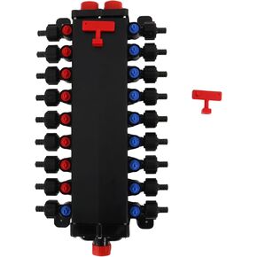 50143 Pex Manifold Compatible with Viega Manabloc, Homerun Distribution Pex Manifold with Valves, 1/2-Inch Zero Lead Poly Alloy PEX Crimp With 14 Ports Adapters(8 Cold, 6 Hot),Suitable for crimping in Saudi Arabia