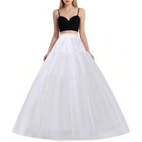A-line Hoopless Petticoat Crinoline 4 Layer Tulle Long Underskirt Slips for Women's Ball Gown Bridal Wedding Dresses in Kuwait