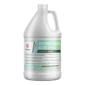 Alliance Chemical - حمض الهيدروكلوريك 15% درجة تقنية (حمض المرياتيك) - 1 جالون - للتنظيف الصناعي وتعديل درجة الحموضة in Kuwait