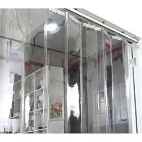 This Transparent PVC Strip Curtains for Doors & Windows Folding Roller Curtains for Freezer Warehouses Heavy-Duty Plastic Size: 2m - Easy Installation & Energy Efficient in Kuwait