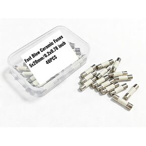 20A Fast Blow Fuse,F20A Ceramic Fuses,F20A 250V,5 x 20MM,0.2" x 0.78" Fast Blow Fuse,(40pcs) in Saudi Arabia