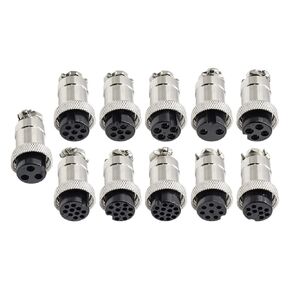 Connector GX20 Small Metal Aviation Socket 2/3/4/5/6/7/8Pin Electric Cable Terminal Fixed Type and Butt Mobile Type Female&Male(Full Set,6p) in Saudi Arabia
