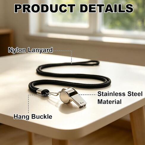 Professional Metal Referee Whistle - Stainless Steel Whistle for Soccer, Sports Training, Coaching & Outdoor Use in Kuwait