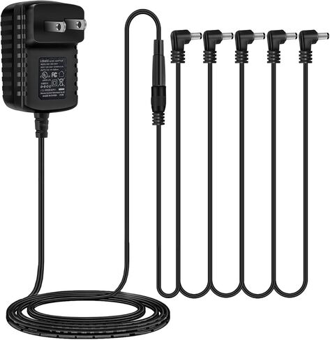 LEKATO Pedal Power Supply Adapter 9V DC 1A - 5 Way Daisy Chain Cables for Effect Pedal in Kuwait