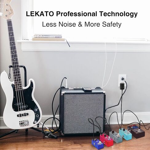 LEKATO Pedal Power Supply Adapter 9V DC 1A - 5 Way Daisy Chain Cables for Effect Pedal in Kuwait