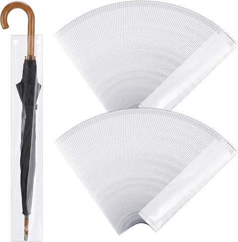 Xindojuz 100 PCS Clear Umbrella Bags, 28.35 × 5.12 Inch Long Disposable Wet Umbrellas Bags Replacement Refills, Waterproof Umbrella Cases Disposable Covers Long Rain Umbrellas Sleeves in Kuwait