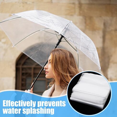 Xindojuz 100 PCS Clear Umbrella Bags, 28.35 × 5.12 Inch Long Disposable Wet Umbrellas Bags Replacement Refills, Waterproof Umbrella Cases Disposable Covers Long Rain Umbrellas Sleeves in Kuwait
