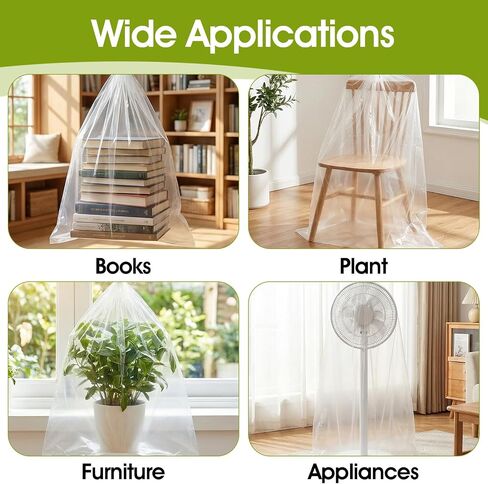 20Pcs Large Clear Plastic Bags, 40" x 60" Moistureproof Dustproof Large Storage Bags, Reusable Luggage Storage Bag for Luggage, Suitcase, Furniture (Including 1 Roll Ribbon) in Kuwait