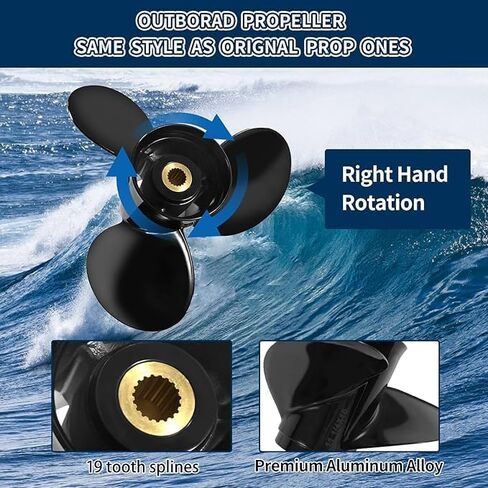 محركات فولفو Penta SX مقاس 14 بوصة × 23 بوصة بقدرة 130-300 حصان OEM ترقية المروحة الخارجية من الألومنيوم 3 شفرات 19 سنًا، RH in Kuwait