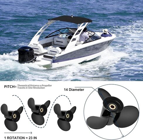 محركات فولفو Penta SX مقاس 14 بوصة × 23 بوصة بقدرة 130-300 حصان OEM ترقية المروحة الخارجية من الألومنيوم 3 شفرات 19 سنًا، RH in Kuwait