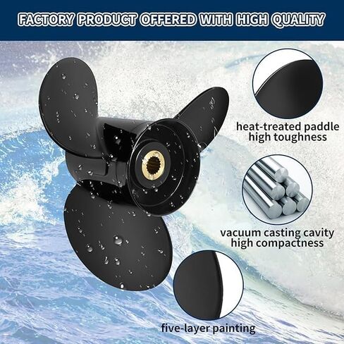 محركات فولفو Penta SX مقاس 14 بوصة × 23 بوصة بقدرة 130-300 حصان OEM ترقية المروحة الخارجية من الألومنيوم 3 شفرات 19 سنًا، RH in Kuwait