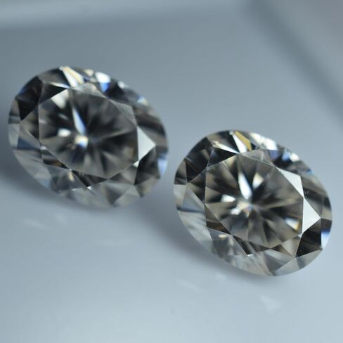 Moissanite Oval Shape 2 Pcs CERTIFIED Pair Loose Gemstone 5.44 Ct VVS1 D Color in Kuwait