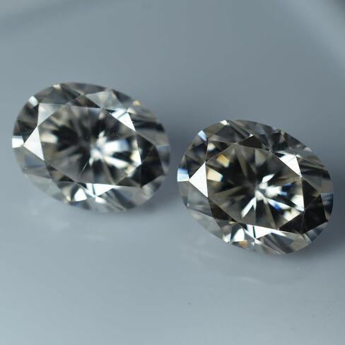 Moissanite Oval Shape 2 Pcs CERTIFIED Pair Loose Gemstone 5.44 Ct VVS1 D Color in Kuwait