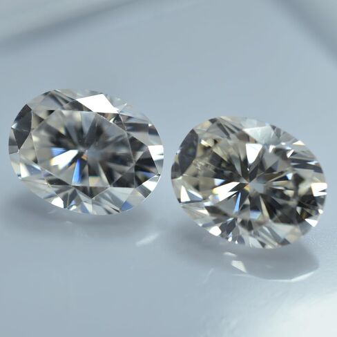 Moissanite Oval Shape 2 Pcs CERTIFIED Pair Loose Gemstone 5.44 Ct VVS1 D Color in Kuwait