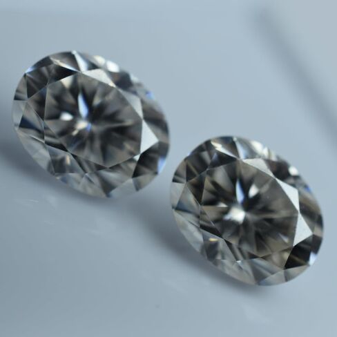 Moissanite Oval Shape 2 Pcs CERTIFIED Pair Loose Gemstone 5.44 Ct VVS1 D Color in Kuwait