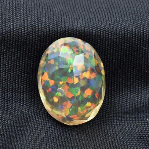 CERTIFIED Natural Oval Cut 9.95 Ct Ethiopian Opal Multi-Color Doublet Gemstone in Kuwait
