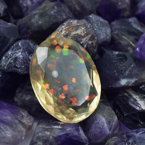 CERTIFIED Natural Oval Cut 9.95 Ct Ethiopian Opal Multi-Color Doublet Gemstone in Kuwait