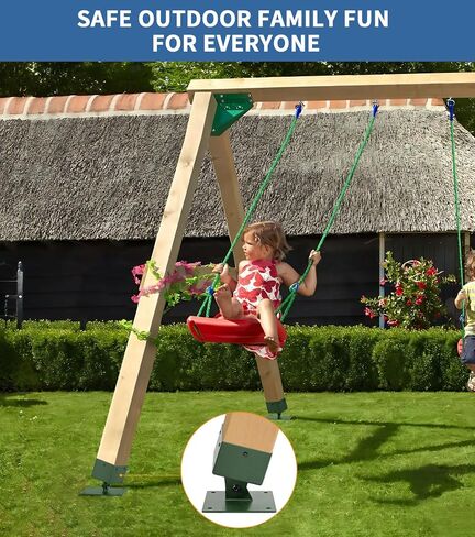 Heavy Duty Adjustable Swing Set Brackets, Swing Set Hardware with Mounting Hardware, Suitable for 4"x4" (Actual 3.6"x3.6") Wood Legs, Including 4 Pack Swing Brackets Base, Swing Set kit Green in Kuwait